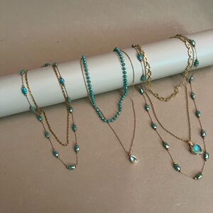 Mint Green & Green Vintage-Inspired Necklace